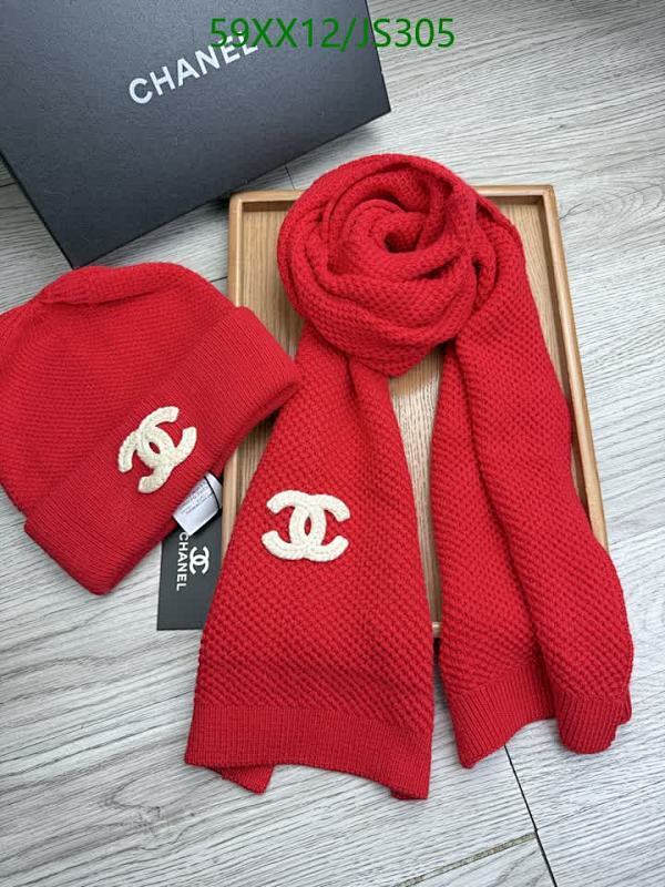 Chanel Wool & Rabbit Fur Scarf and Hat Set - Red, Cozy, and Stylish