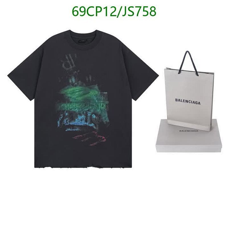 Balenciagaa Men's Graphic Print Cotton T-Shirt, Short Sleeve, JS758 6 Balenciagaa Men's Graphic Print Cotton T-Shirt, Short Sleeve, JS758