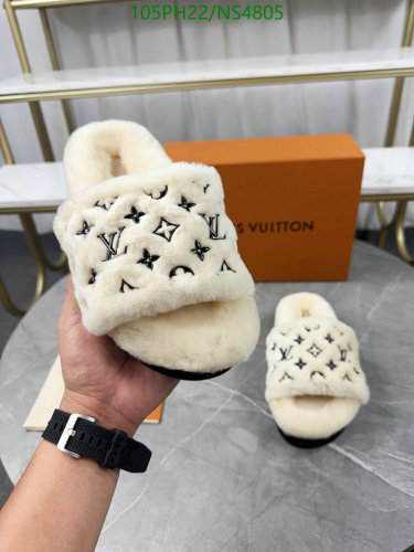 Louis Vuitton Women's Wool Feel Comfy Slippers With Signature Logo Pattern