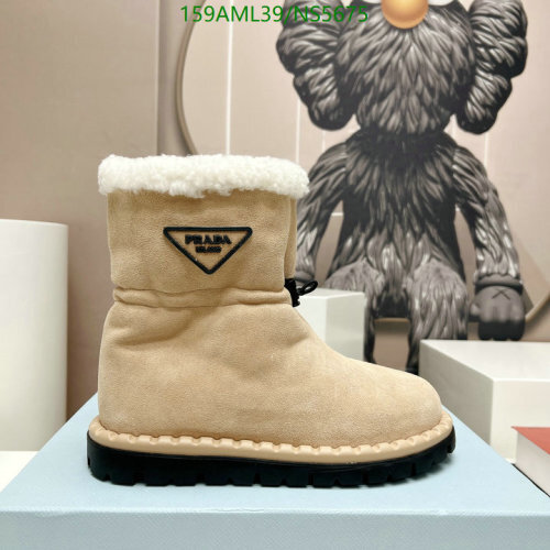 PRADA Women's Wool Boots - Beige, Warm, and Stylish Winter Footwear