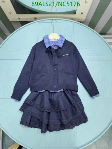 Miu Miu Kids Navy Blue Cardigan & Ruffled Skirt Set - Sizes 120-170