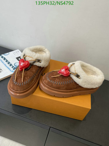 Louis Vuitton Women's Brown Cowhide & Wool Mules with Heart Detail, Size EU35-41