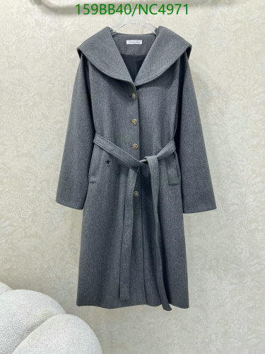 Elegant Dior Women's Gray Wool Blend Belted Coat - Sophisticated Style