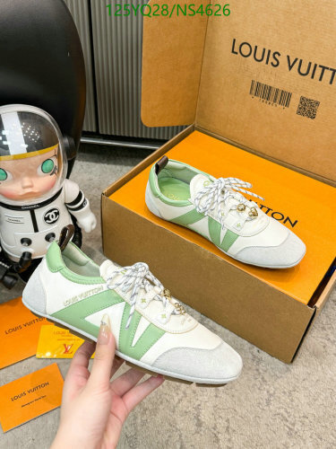 Louis Vuitton Women's White & Green Leather Run Away Sneakers - EU35-41 5 Louis Vuitton Women's White & Green Leather Run Away Sneakers - EU35-41