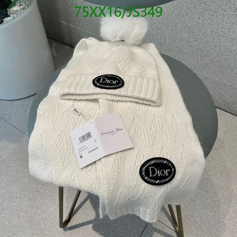 Dior Wool Hat and Scarf Set - Elegant Winter Knitwear with Logo Detail