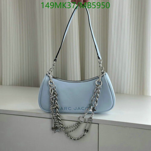 Marc Jacobs Women's The Chain Crush Leather Shoulder Bag - Blue, 25 cm