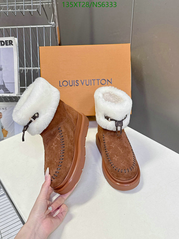 Louis Vuitton Women's Pillow Comfort Ankle Boots in Brown Wool with Fur Trim