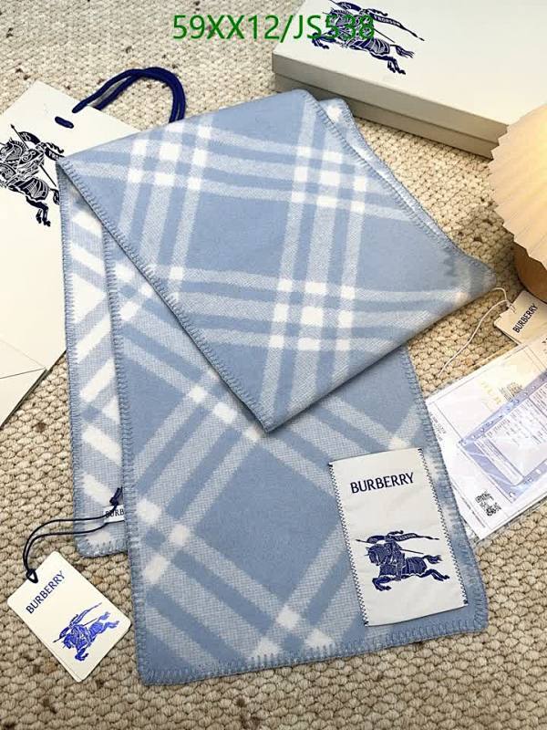 Burberry Wool Scarf in Blue Check, 182 x 30 cm - Classic Style 6 Burberry Wool Scarf in Blue Check, 182 x 30 cm - Classic Style