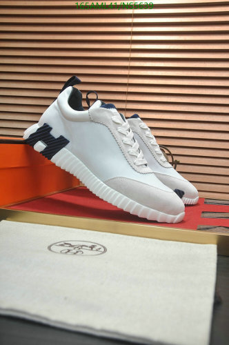 Hermes Men's White Cowhide Leather Sneakers With 'H' Logo - EU39-45