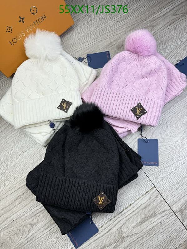 Louis Vuitton Knitted Hat and Scarf Set - Stylish Winter Warmth