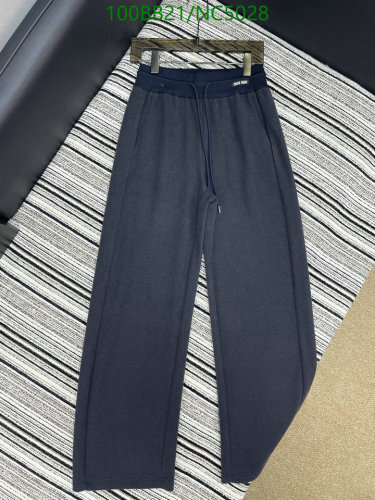 Miu Miu Wide-Leg Polyester Pants Comfortable and Stylish Women's Bottoms