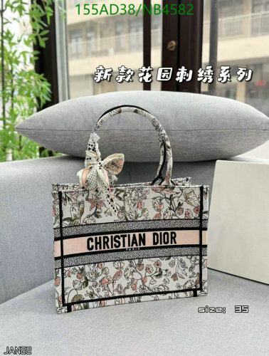 Christian Dior Book Tote Bag Floral Embroidery, 35cm - Perfect Mirror Quality