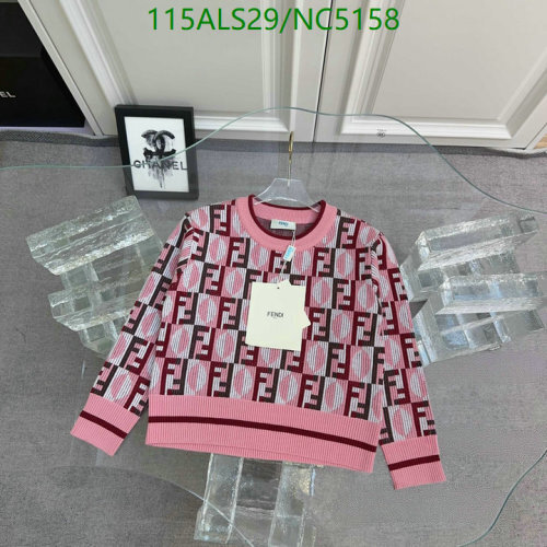 Fendi Kids Pink All-Over FF Logo Knitted Sweater