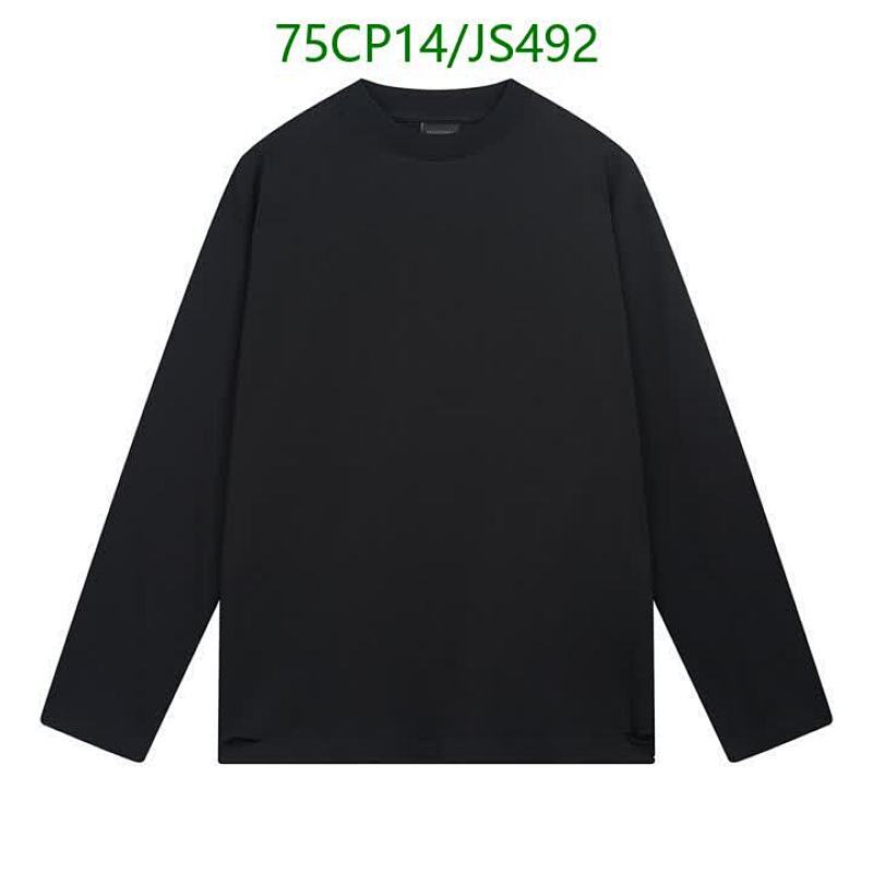 Balenciaga Long Sleeve Cotton T-Shirt, Solid Black, XS-L