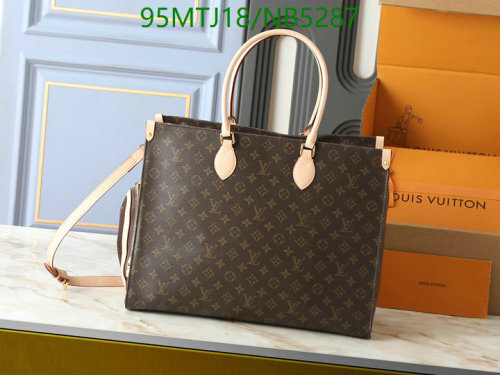 Louis Vuitton Coated Canvas Tote Bag,42*35*20CM. Perfect Travel Companion