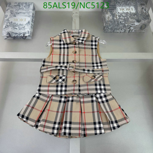 Burberry Kids Beige Check Wool Dress, NC5123 - Sizes 100-150