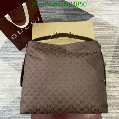 Gucci Canvas Hobo Bag in Brown GG Monogram with Leather Trim, Model 850546