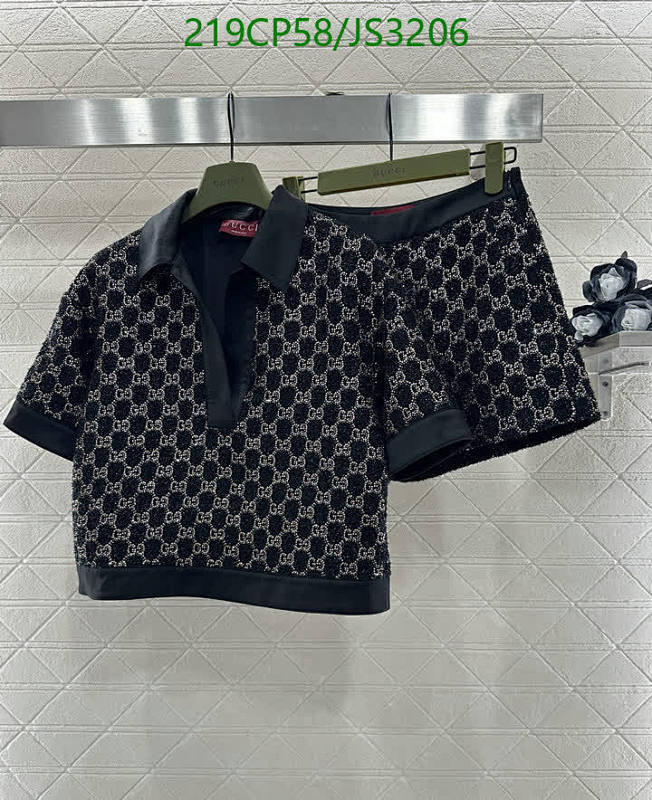 Gucci Women's Wool-Cotton Blend Monogram Knit Top and Shorts Set