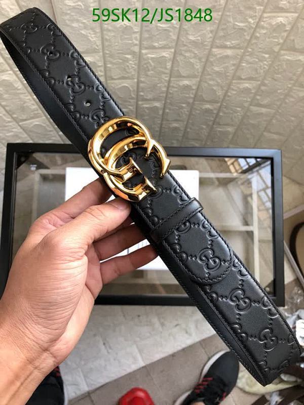 Gucci GG Marmont Leather Belt - Black with Gold Buckle, Width 3.8cm