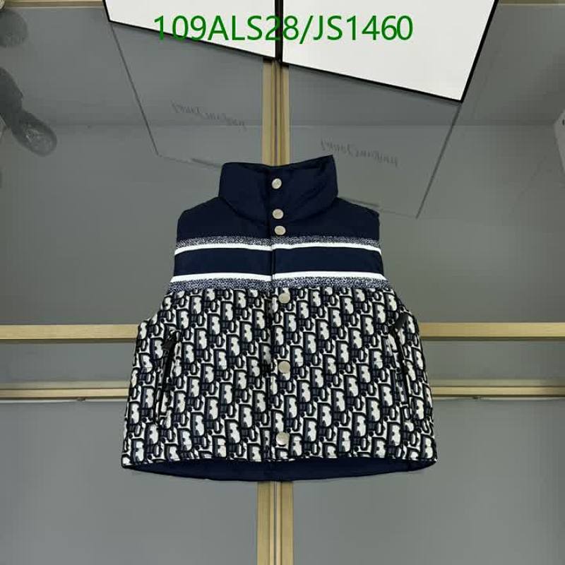 Dior Kids Navy Blue Oblique Patterned Padded Vest - Sizes 90-150