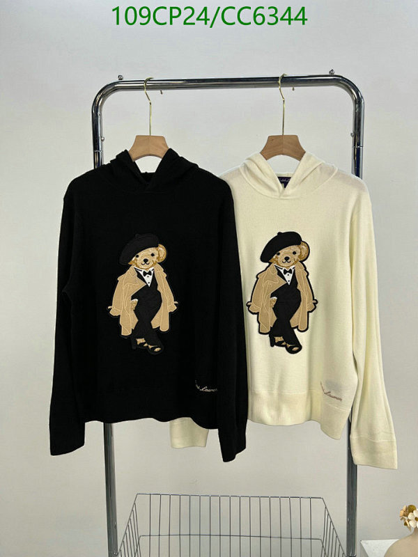 Ralph Lauren Wool Hoodie with Bear Embroidery - Women's Sizes S-L