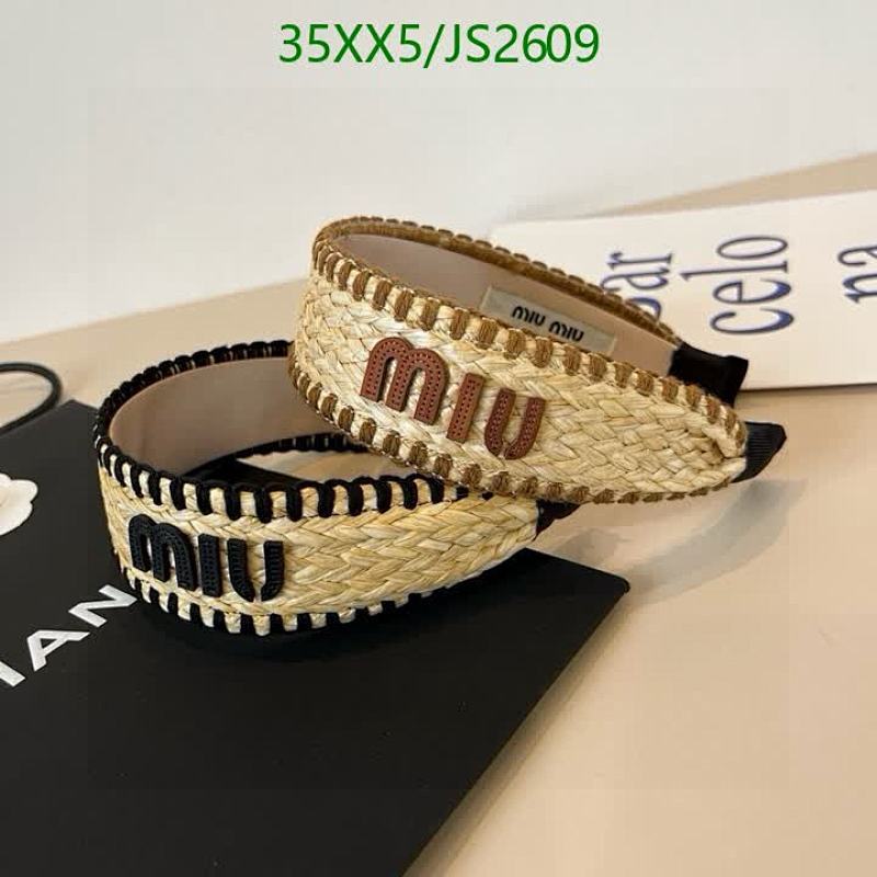 Miu Miu Raffia Headband with Embroidered Logo, Elegant Hair Accessory for Women