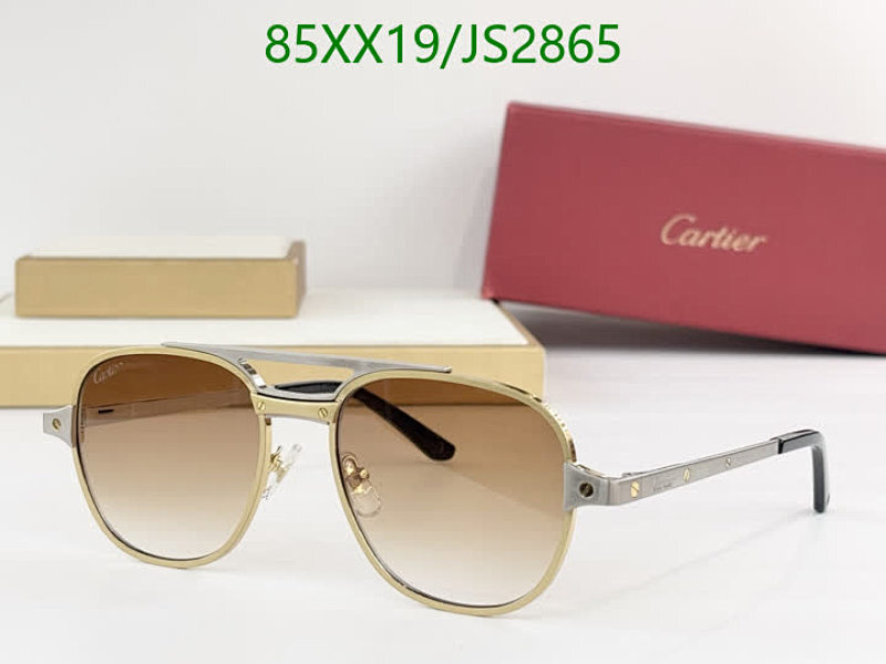 Cartier JS2865 Pilot Sunglasses With Gold Frame and Brown Gradient Lenses