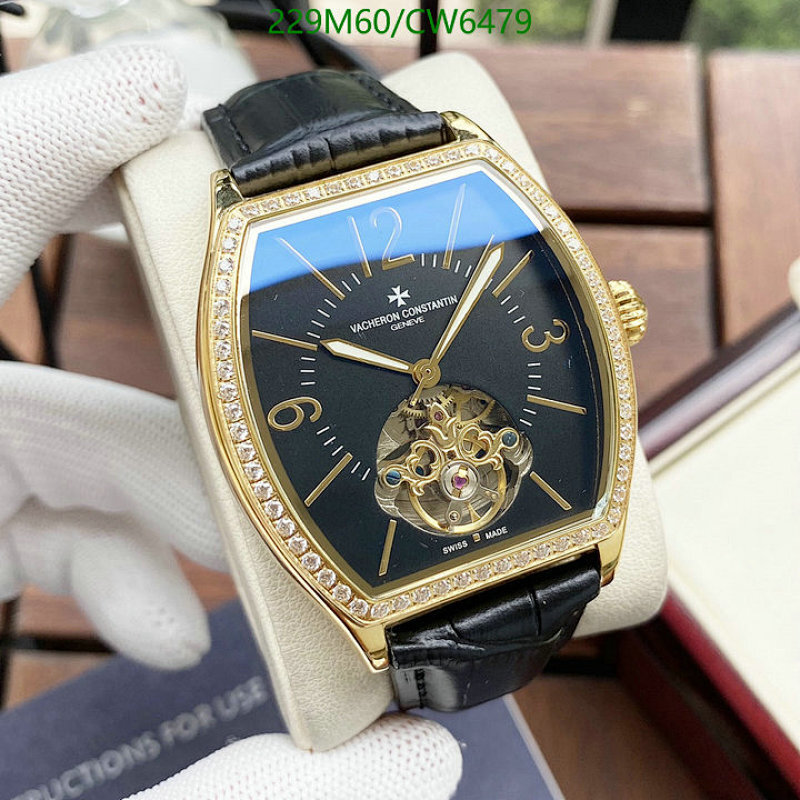 Vacheron Constantin Gold-Tone Stainless Steel Automatic Watch, Black Leather Strap