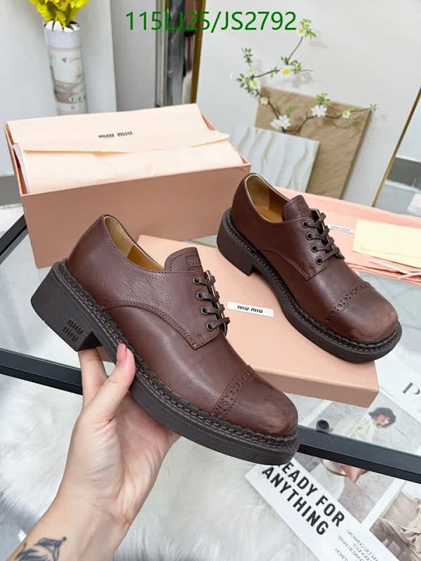 Miu Miu Women's Leather Lace-Up Shoes, Brown, EU Size 35-41