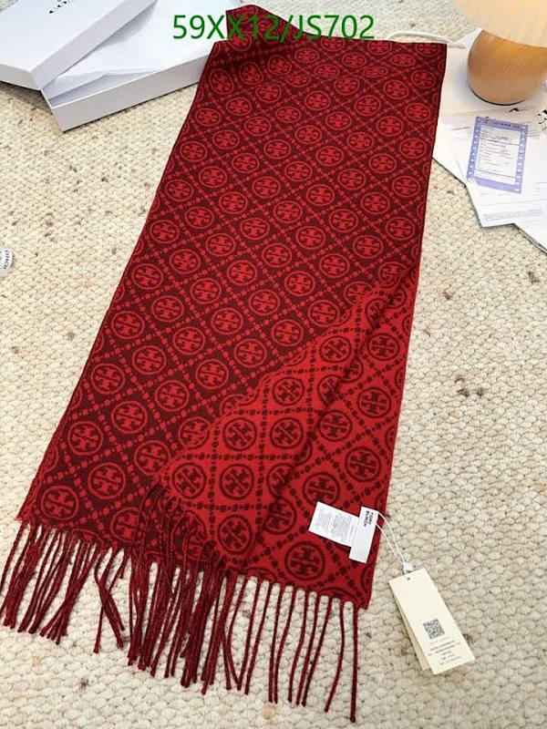 Tory Burch Cashmere Scarf - 30x190 cm - Designer Print, Warm and Stylish