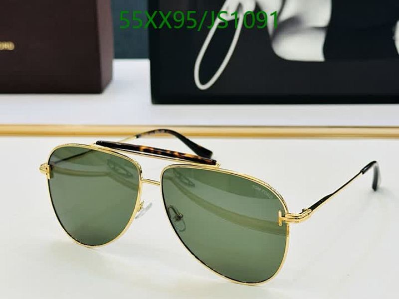 Tom Ford JS1091 Aviator Sunglasses Gold Frame Green Lens 60-11-145