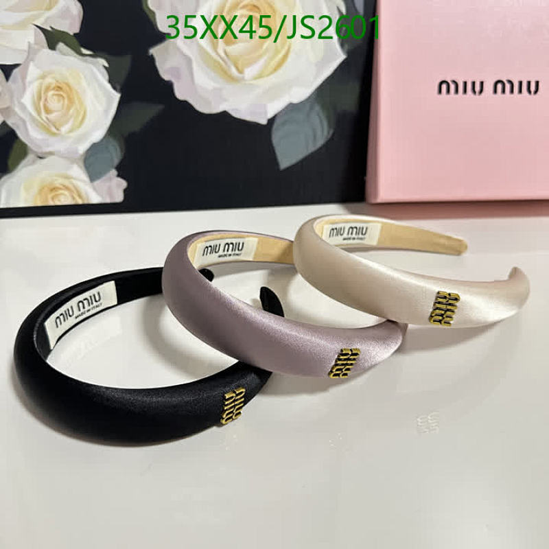 Miu Miu Padded Headband with Logo Detail, Hair Accessory, Multiple Colors