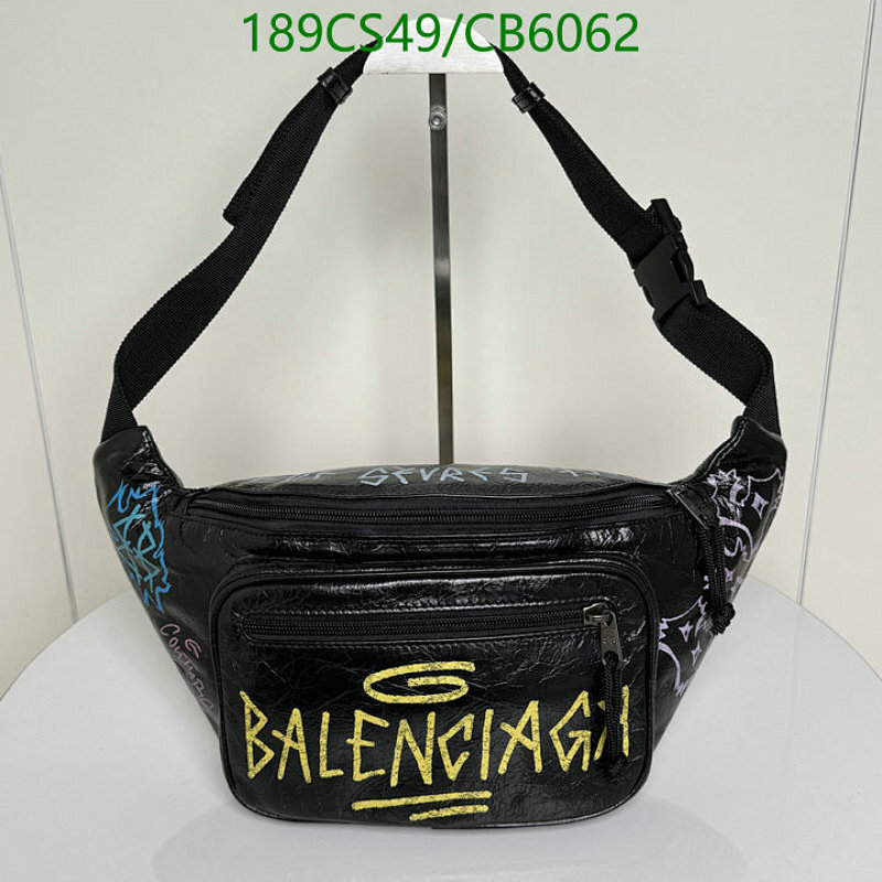 Balenciaga Graffiti Leather Belt Bag, 37cm, Black