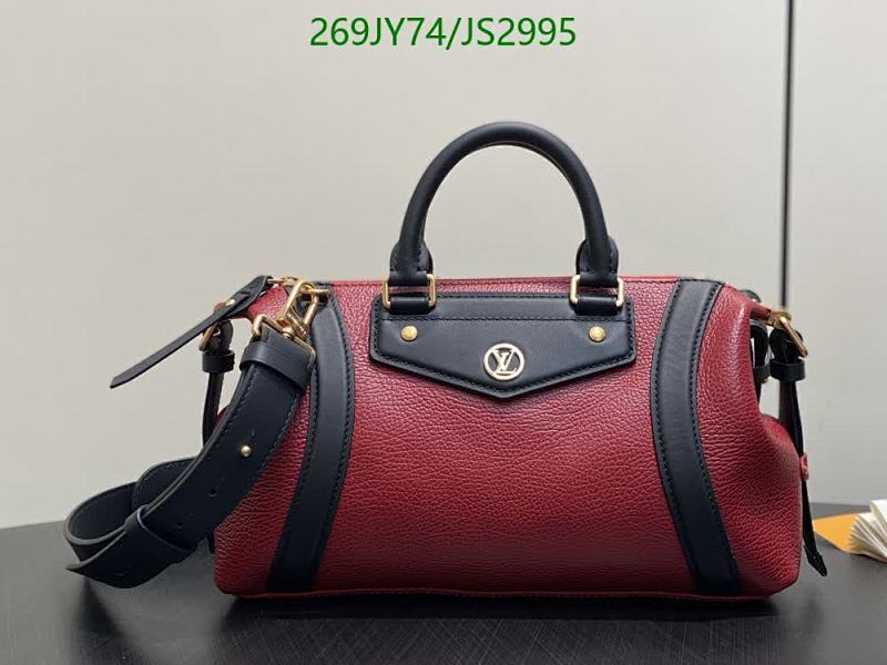 Louis Vuitton JS2995 Genuine Leather Bag, 30x12x12CM, Model 27273 - Red and Black