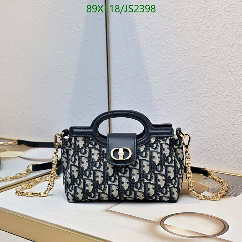 Elegant Dior Oblique Canvas & Leather Mini Handbag | Top Handle & Chain Strap