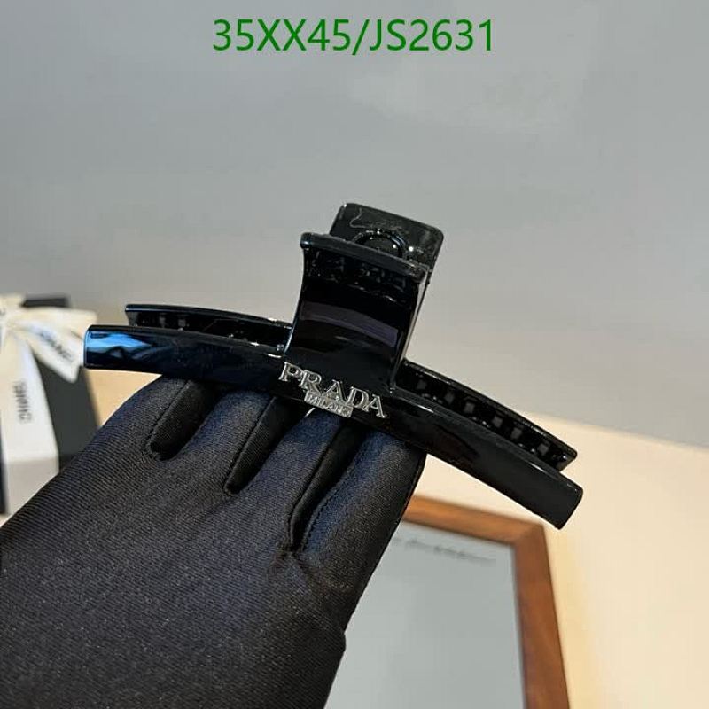 Prada Black Hair Claw Clip with Logo, Elegant Hair Styling Accessory