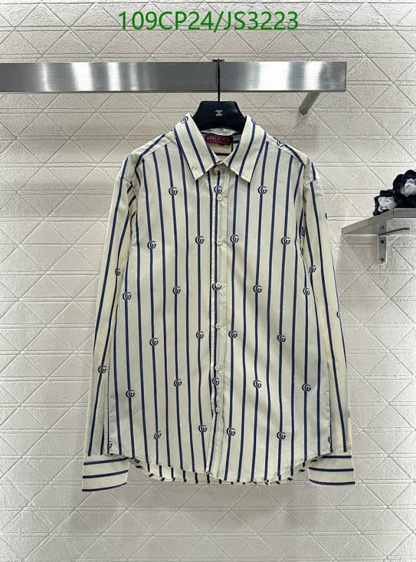 Gucci Striped Cotton Shirt with Logo, Long Sleeve, Button-Down, Casual Style