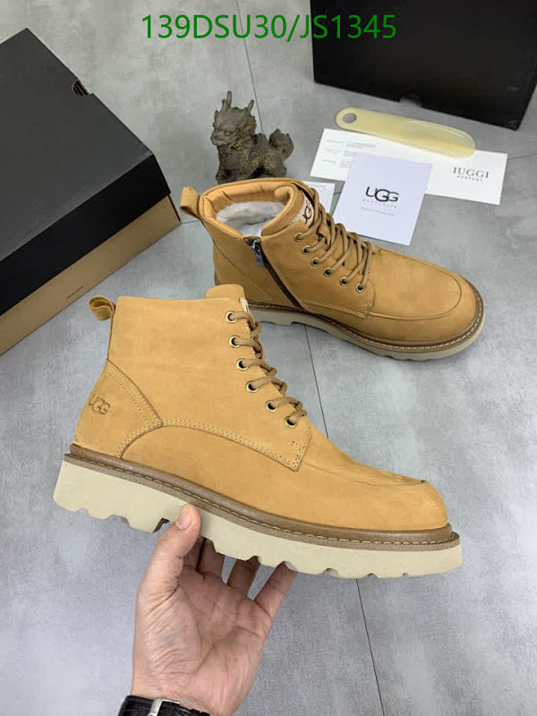 UGG Men's Classic Lace-Up Ankle Boots - Wool & Cowhide - EU39-45