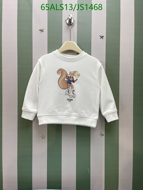 Fendi Kids' White Cotton Sweatshirt with Squirrel Print, Sizes 100-160