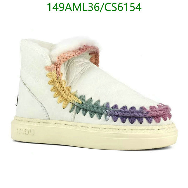 Mou Women's Eskimo Trainer Boots in White Wool with Colorful Stitching