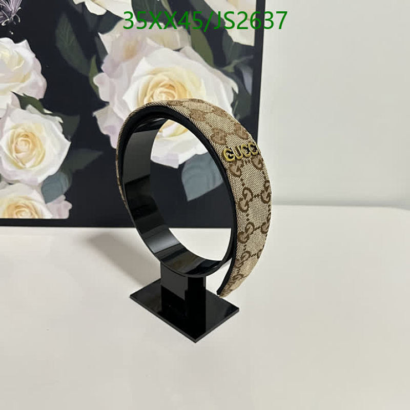Elegant Gucci Headband with Iconic GG Pattern, Perfect Hair Accessory