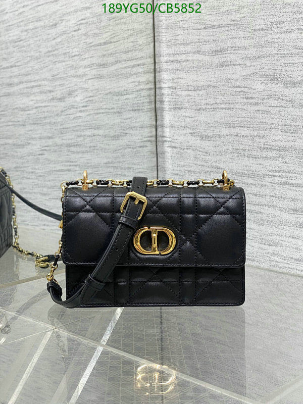 Dior Caro Bag Black Genuine Leather, 17*13*7.5CM, Gold Hardware