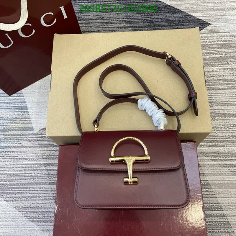 Gucci Zumi Small Handbag Genuine Leather Burgundy 855536 - 19*13*8.5CM