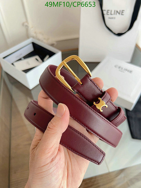 Celine Women's Belt, Cowhide Leather with Celine Logo Buckle, CP6653