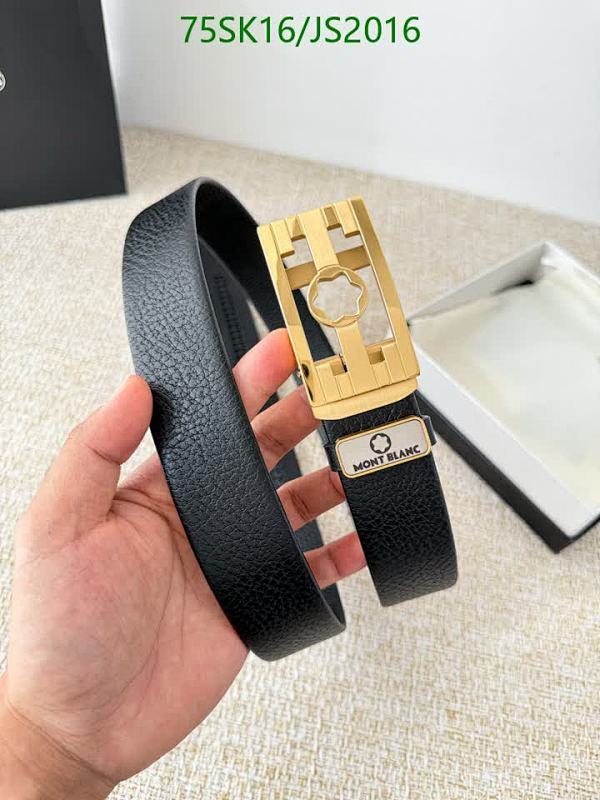 Montblanc Belt: Cowhide Leather, Gold Buckle, Sizes 95-120cm - Perfect Gift