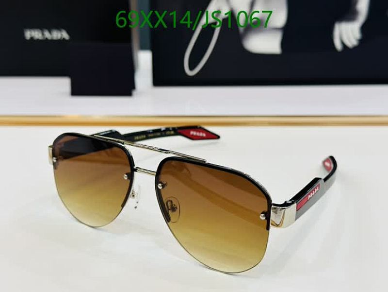Prada JS1067 Aviator Sunglasses Gold Frame with Brown Gradient Lens 2 Prada JS1067 Aviator Sunglasses Gold Frame with Brown Gradient Lens