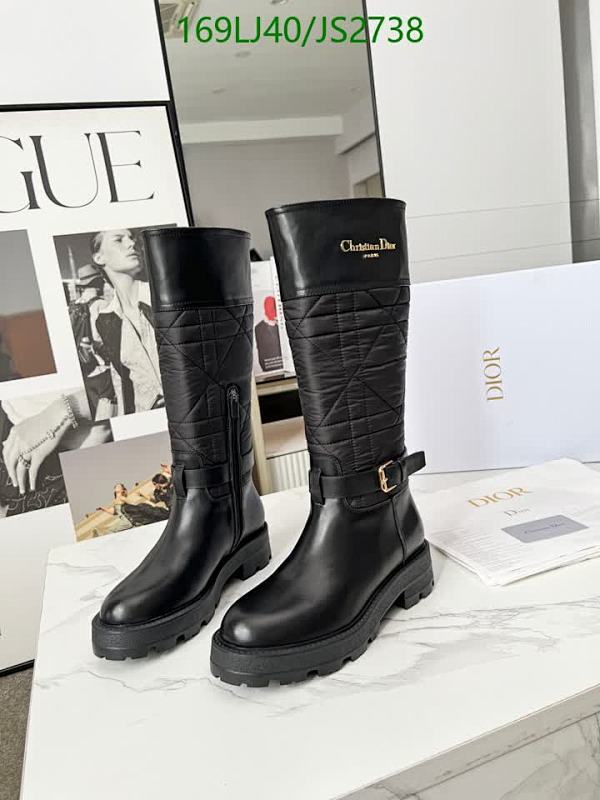 Christian Dior Black Cowhide Knee-High Boots for Women, EU Size 35-41