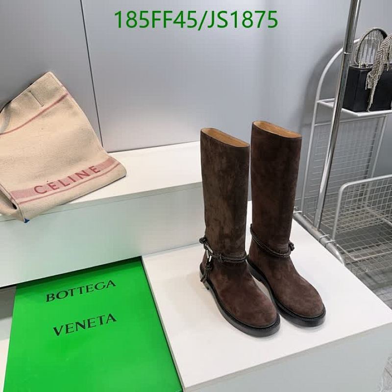 Bottega Veneta Women's Brown Suede Knee High Boots with Buckle Detail