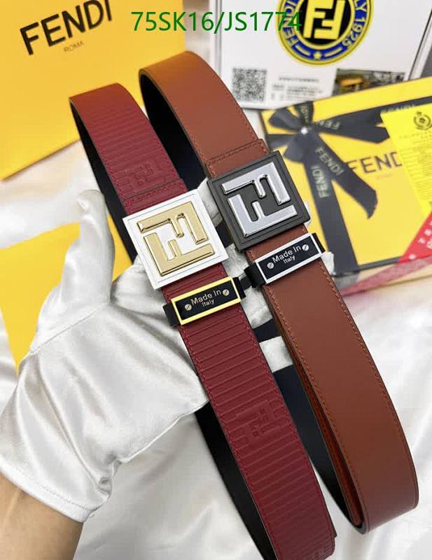 Fendi Belt for Men, Cowhide Leather Belt, Stylish Square Buckle, 3.5cm Width