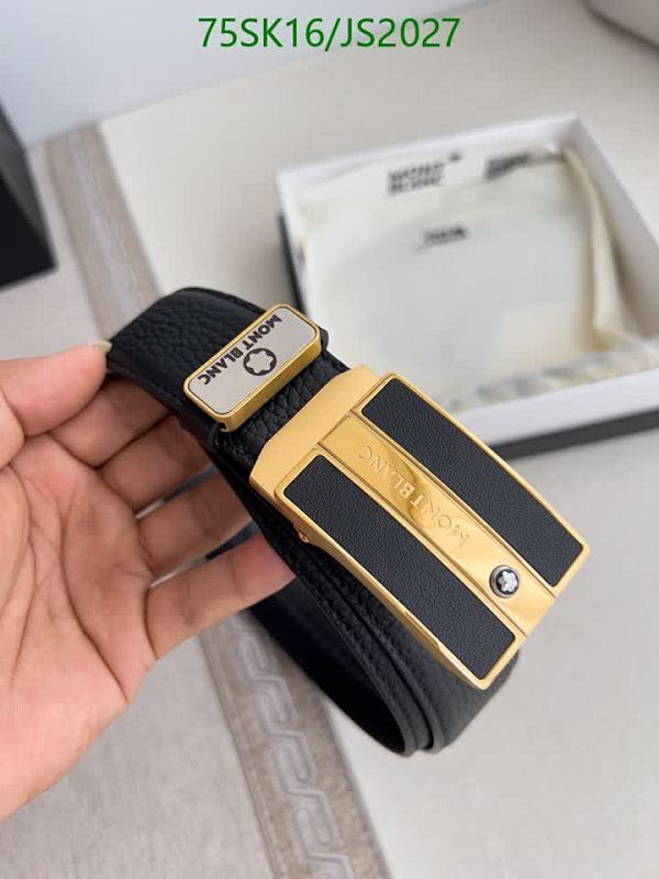 Montblanc Reversible Leather Belt with Gold-Tone Buckle, 3.5cm Width